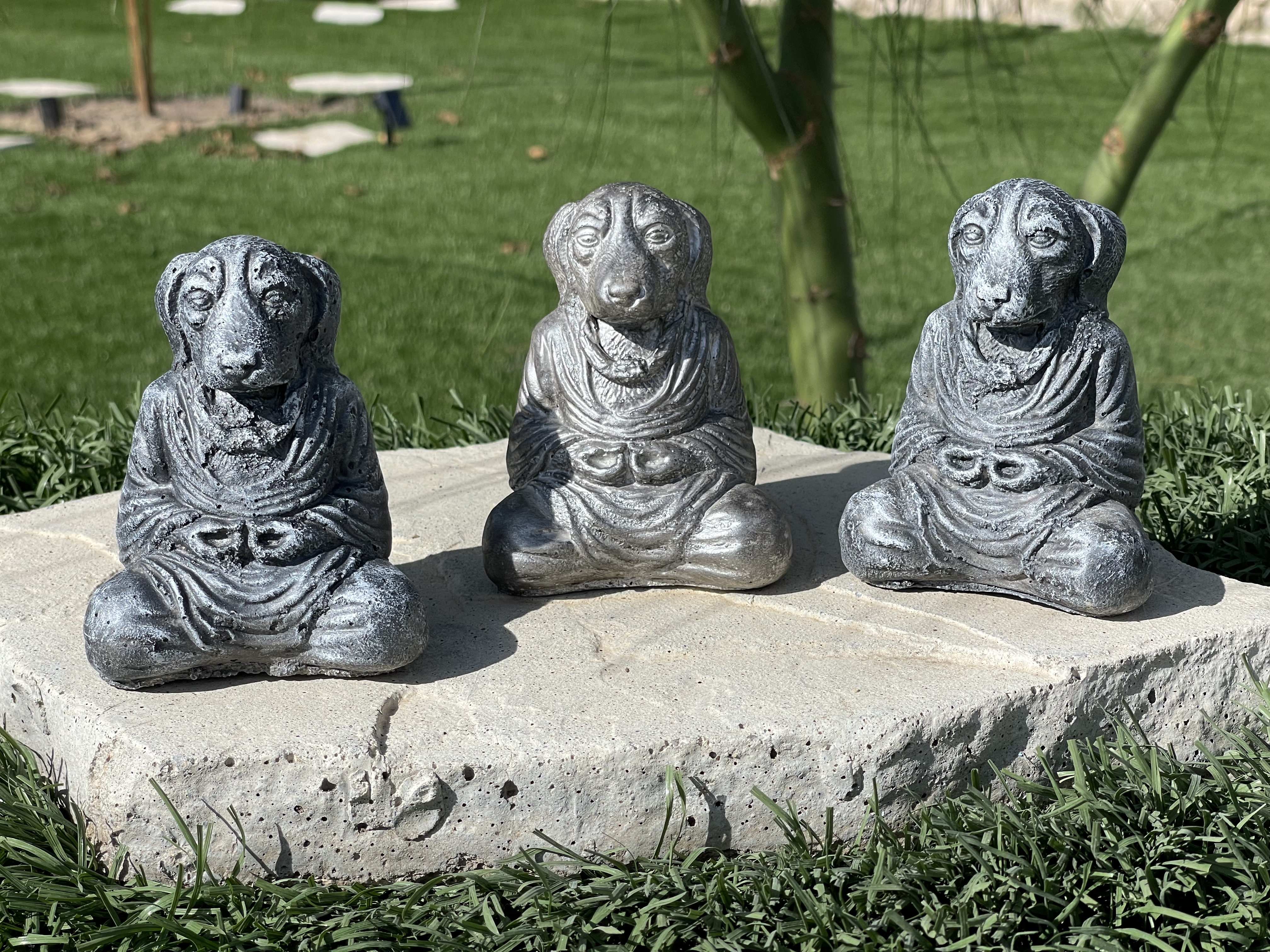 Meditating Dog Statue